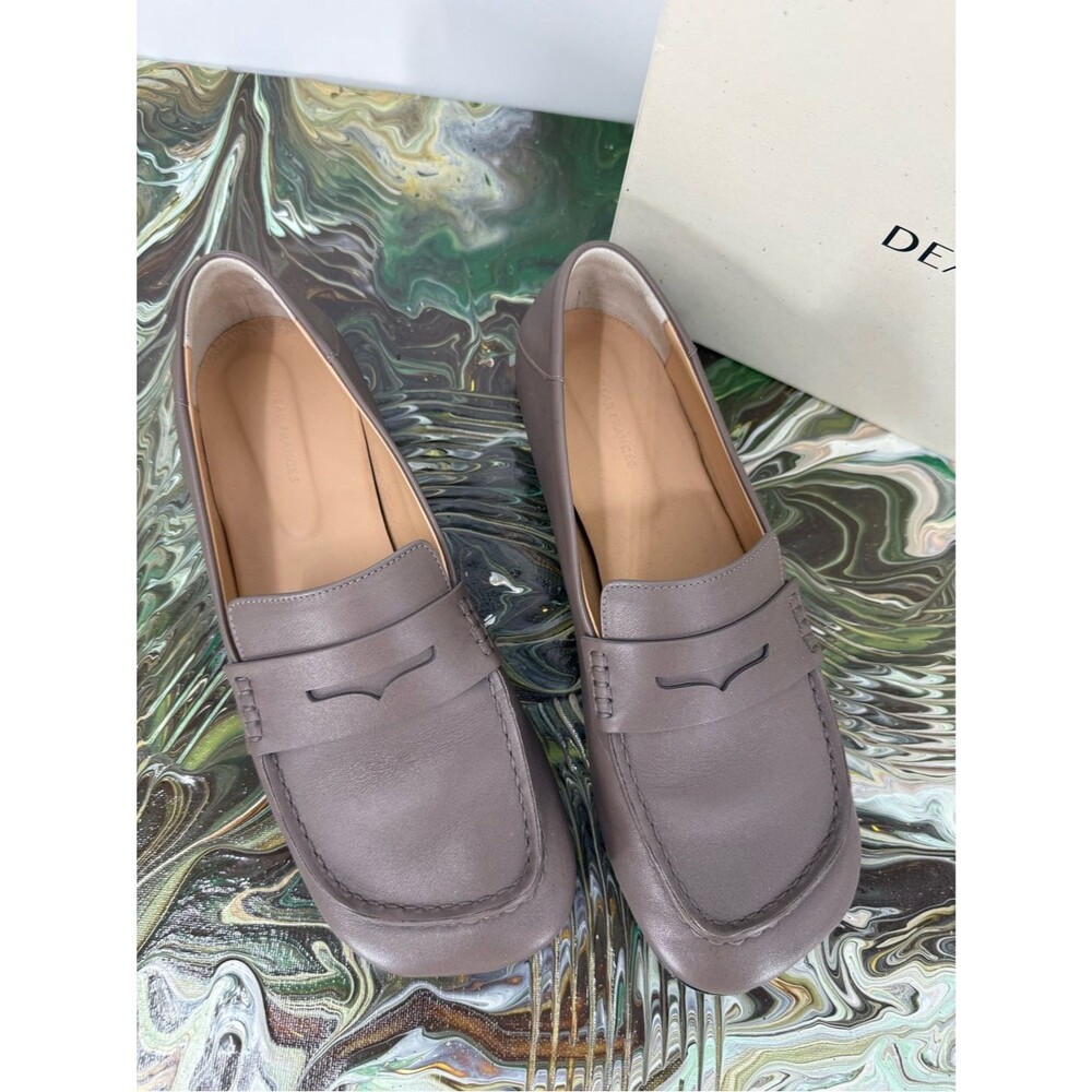 Dear Frances Drew Taupe/Brown Leather Penny Loafers Size 38.5